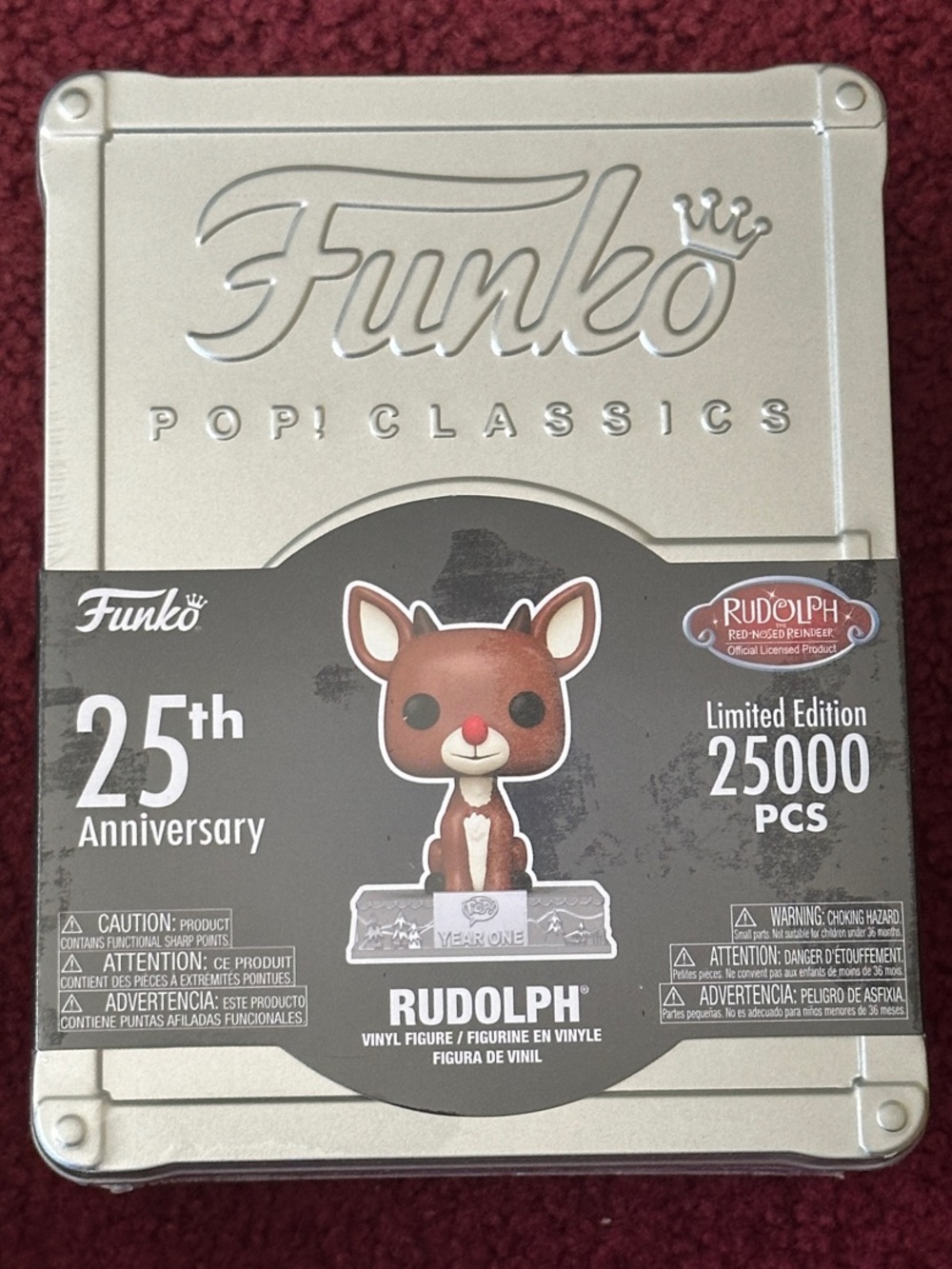 Funko Pop Rudolph Vinyl Figure 25th Anniversary Tin Limited Edition
